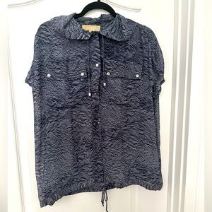 Michael Kors short sleeve hoodie blouse. Gray blouse. Size M